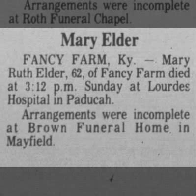 Obituary For Mary Ruth Elder Aged 62 Newspapers Com