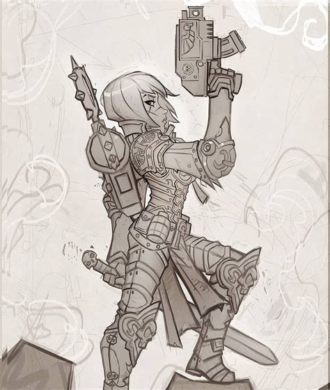 Sketch For A Warhammer 40k Sister Of Battle Warhammer40k Fanart
