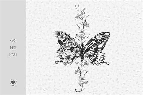Butterfly Svg Flower Butterfly Png Tattoo Design By Pretty Meerkat