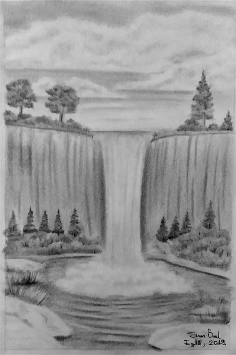 Simple Waterfall Pencil Drawing Come Join And Follow Us To Learn How