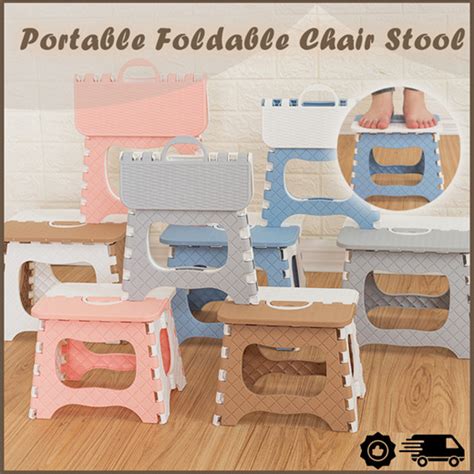 Qoo10 Foldable Stool Seat Portable Chair Camping Fishing Folding