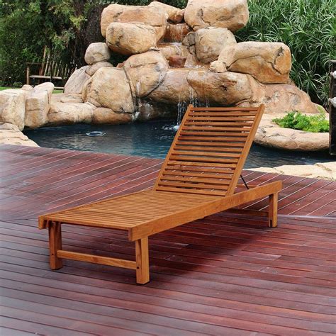 Lounge chair starting at $ 1395 regular / $ 1046 member santa monica teak collection shown in natural teak with white perennials® performance textured linen weave with navy contrast piping Amazonia Radcliffe Teak Patio Lounger-SC NIASLOUNGER - The ...