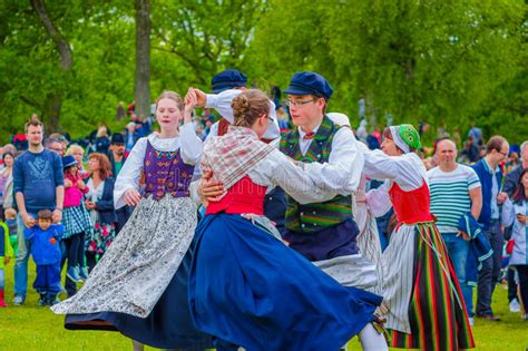 Dancing Around The Maypole In Midsummer Editorial Photo Image Of