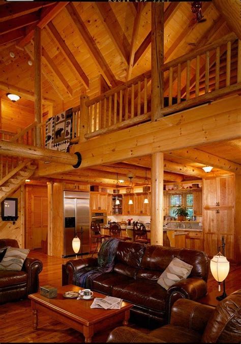 Tall Ceilings In This Log Home Living Room Log Home Living Log Home