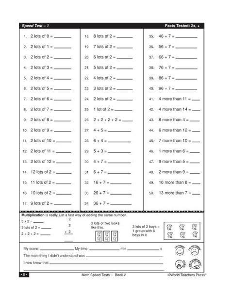 Download Pages From Math Speed Tests Grades 3 6