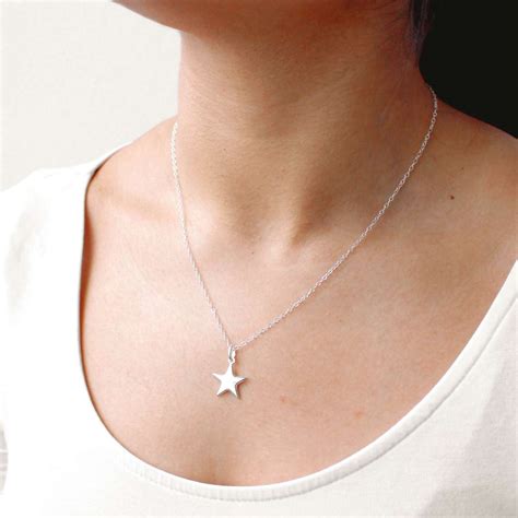 Sterling Silver Star Pendant Necklace 16 22 Inches Uk