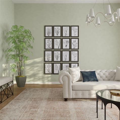 Grid Gallery Wall In A Transitional Space | Transitional-Style Living ...