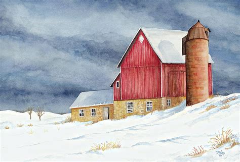Winter Barn Painting By Greg Dolan Fine Art America