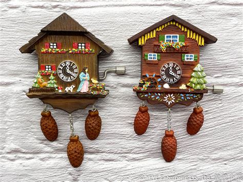 Cuckoo Clock Design Polyresin Magnet With Music Box