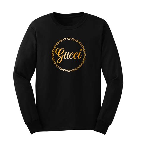Gucci Metallic Long Sleeve Gold Shirt Gold Peach Apparel