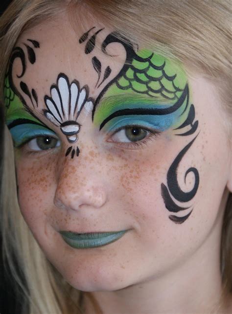 Mermaid Face Painting Easy Mermaid Face Paint Girl Face Painting