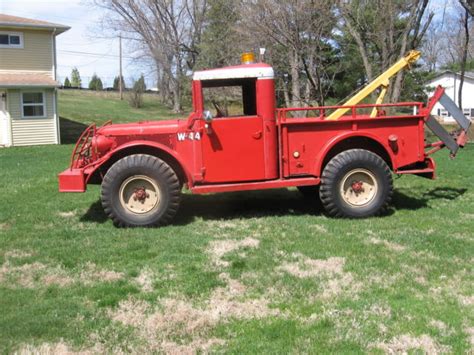 1958 Dodge M37 Powerwagon Ex Military Fire Truck With Tow Boom No