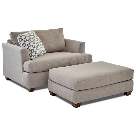This chair and ottoman set is the ideal choice for living rooms and family rooms if you are seeking a look of casual comfort. Klaussner Jack Big Chair and Ottoman Set | Value City ...