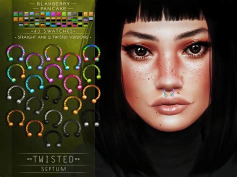 Twisted Septums Nose And Lip Rings At Blahberry Pancake Sims 4 Updates