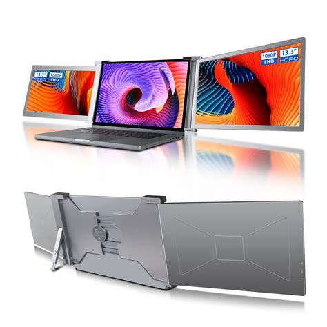 Buy 133 Triple Laptop Screen Extender 2022 Fopo Fhd 1080p Ips