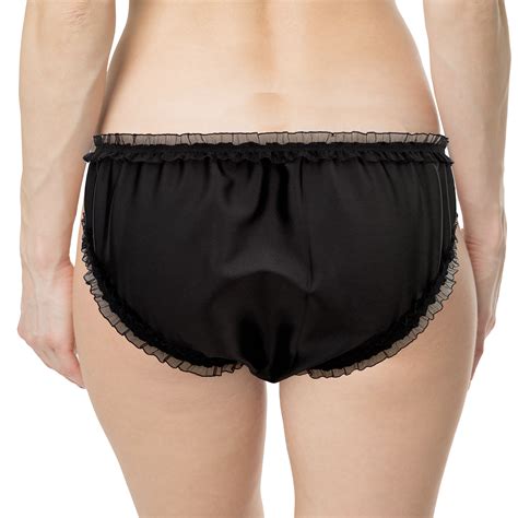 Black Satin Silky Lace Sissy Panties Bikini Briefs Knickers Underwear Size EBay