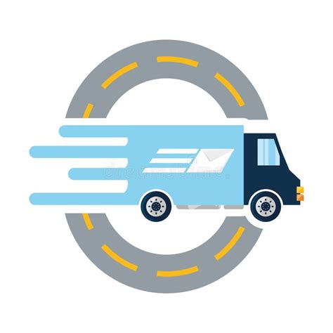 Package Route Delivery Position Tracking Concept Modern Blue Countur