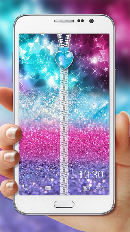 Glitter Zipper Lock Free Android Theme Download Appraw