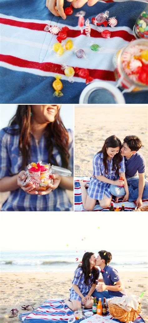 beach picnic engagement session by adrienne gunde