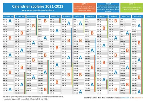 Voici le calendrier annuel 2021 de la france métropolitaine. Semaine A - Semaine B : calendrier scolaire 2020-2021 et ...