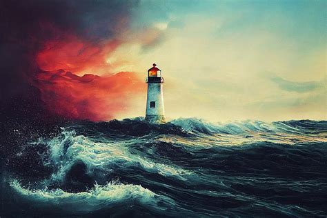 Incoming Storm At The Lighthouse Digital Art By Billy Bateman Pixels