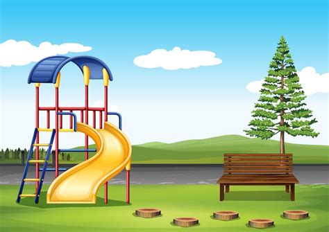 Playground Ing The Park 366843 Vector Art At Vecteezy