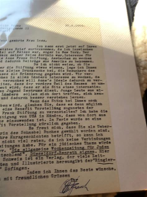 Typed Letter Signed By Otto Frank Hitlers Birth Anniversary By Frank