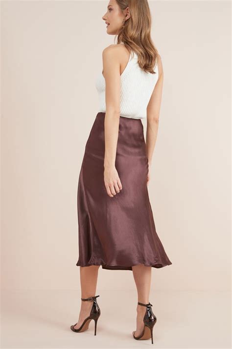 satin slip midi skirt fashion clothes women womens skirt skirts