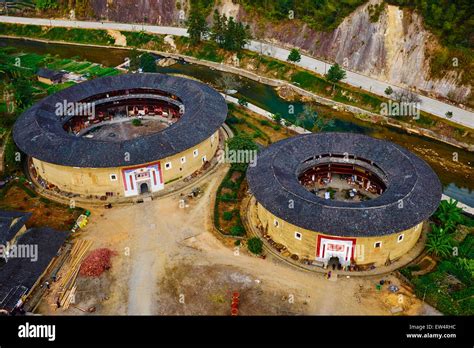 China Fujian Province Hekeng Village Tulou Mud House Well Known As