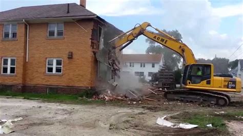tearing down brick house demolition youtube