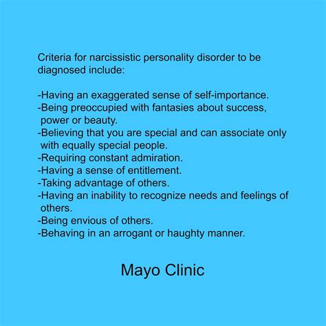 Criteria For Diagnosing Narcissistic Personality Disorder