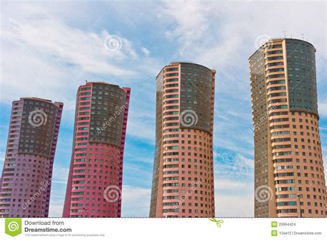 Four Colorful Skyscrapers Stock Photo Image Of Blue 23994424
