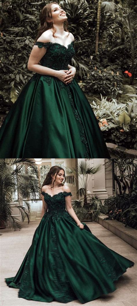 Off The Shoulder Emerald Green Prom Dress On Luulla