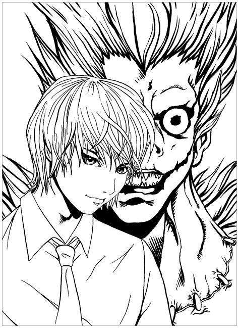 Desu nōto) is a japanese manga series written by tsugumi ohba and illustrated by takeshi obata. Death note free to color for kids - Death Note Kids ...