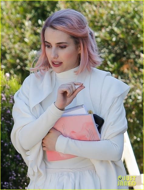 Emma Roberts Rocks Pink Hair On The Set Of New Movie Paradise Hills