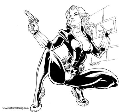 Learns the nuances of color combinations. Black Widow Coloring Pages inks by shoveke - Free ...