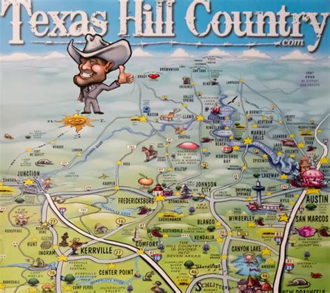 Texas Hill Country Map Poster Texas Hill Country