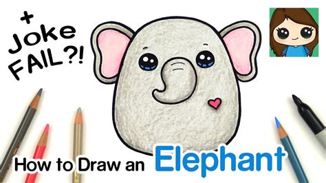 How To Draw A Cute Elephant Easy Squishmallows Joke Youtube