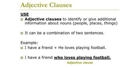 Adjective Clause Definition Understanding An Adjective Clause