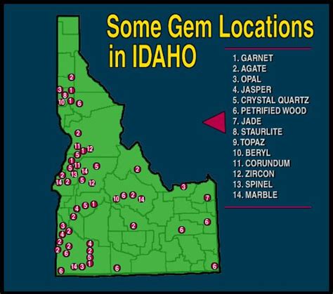 Map Of Gem Locations Outdoor Idaho The Gem State Summer Adventure