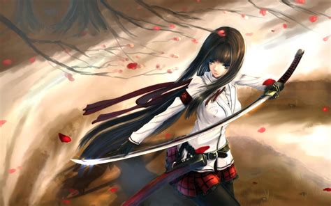 Anime Girl With Katana Sword