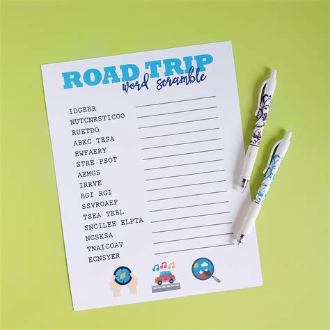 Road Trip Word Scramble Camping Theme Tween Crafts Theme Words Ideal