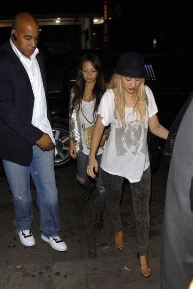 Nicole Richie And Christina Aguilera At Voyeur Nightclub Christina