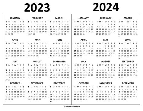 2023 Printable Calendar 2023 2024 Calendar Printable Large Etsy