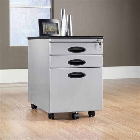 Shop wayfair for all the best filing cabinets. Three-Drawer Transitional Mobile File Cabinet in Silver ...