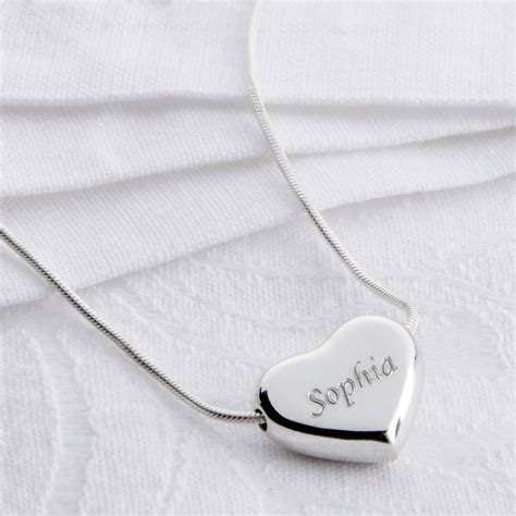 Personalised Sterling Silver Heart Pendant Necklace By Hurleyburley