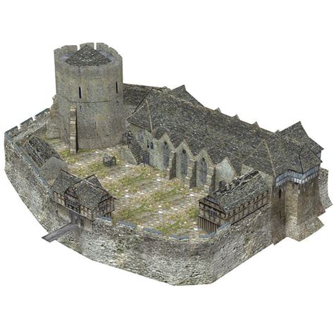 3d Model Fortified Manor In Obj Format Cgtrader