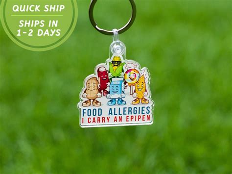 Custom Food Allergy Keychains Medical Alert Customizable Allergies Alert Back To Babe Keep