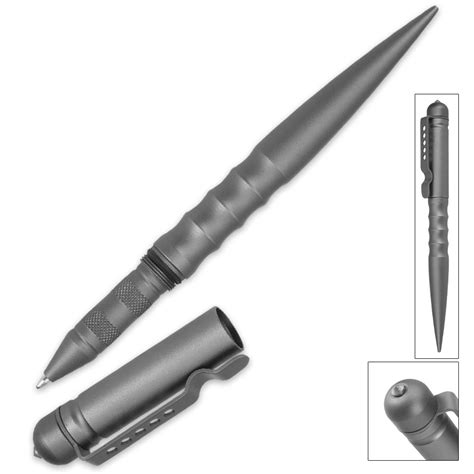 Kubaton techniques for self defense by master eddie arnold. Gray Kubaton Pen With Glass Breaker | BUDK.com - Knives ...