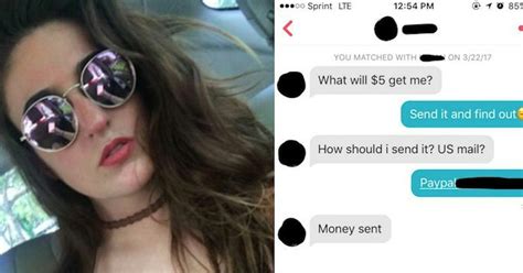 Girls Genius Tinder Hack Tricks Creepy Guys Into Her Money